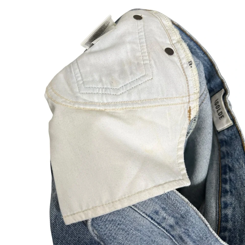 AGOLDE 90s High Rise Straight Jeans Women’s 27 Blue Casual Streetwear Distressed - Picture 12 of 14